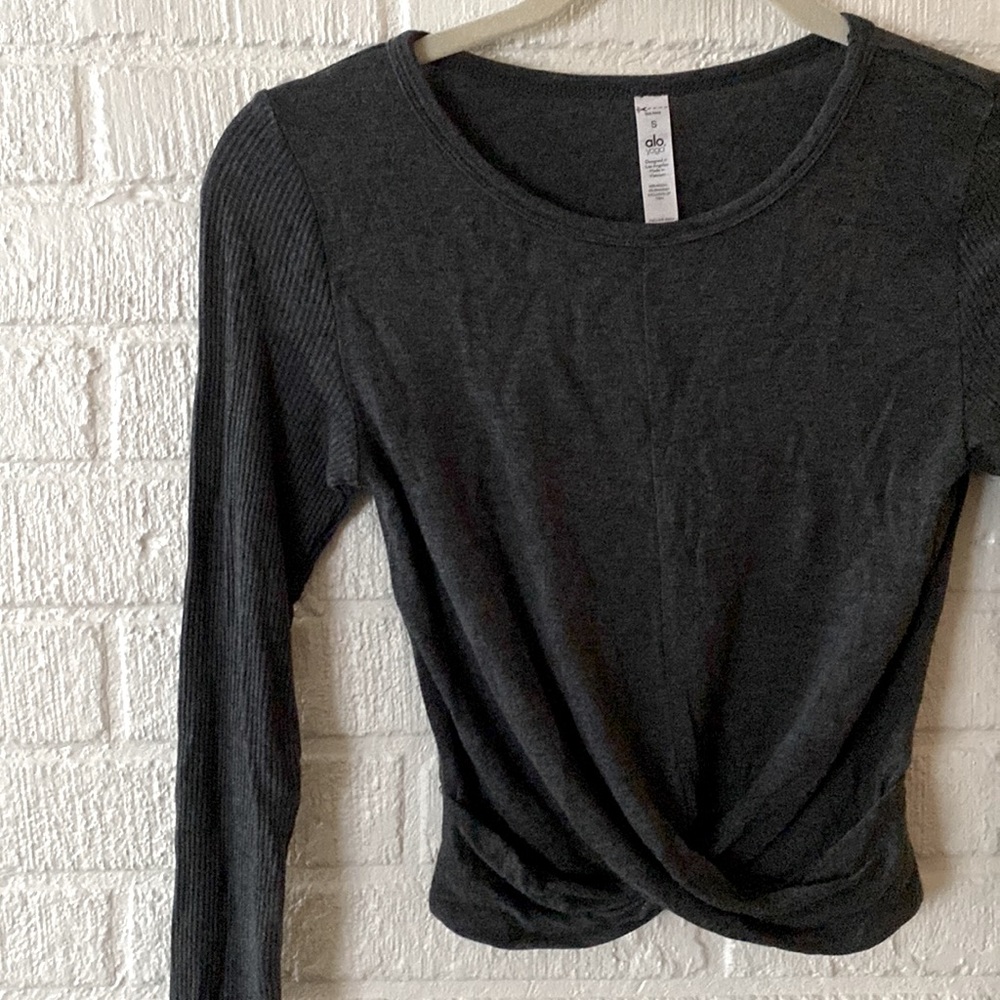 Alo long sleeved crisscross shirt.